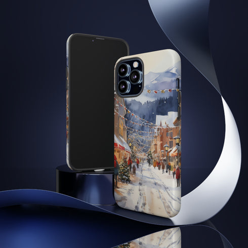 Bustling Victorian Christmas Market - Impact Resistant Phone Case